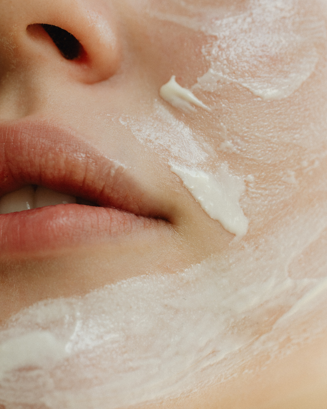 Cream being lovingly applied to skin